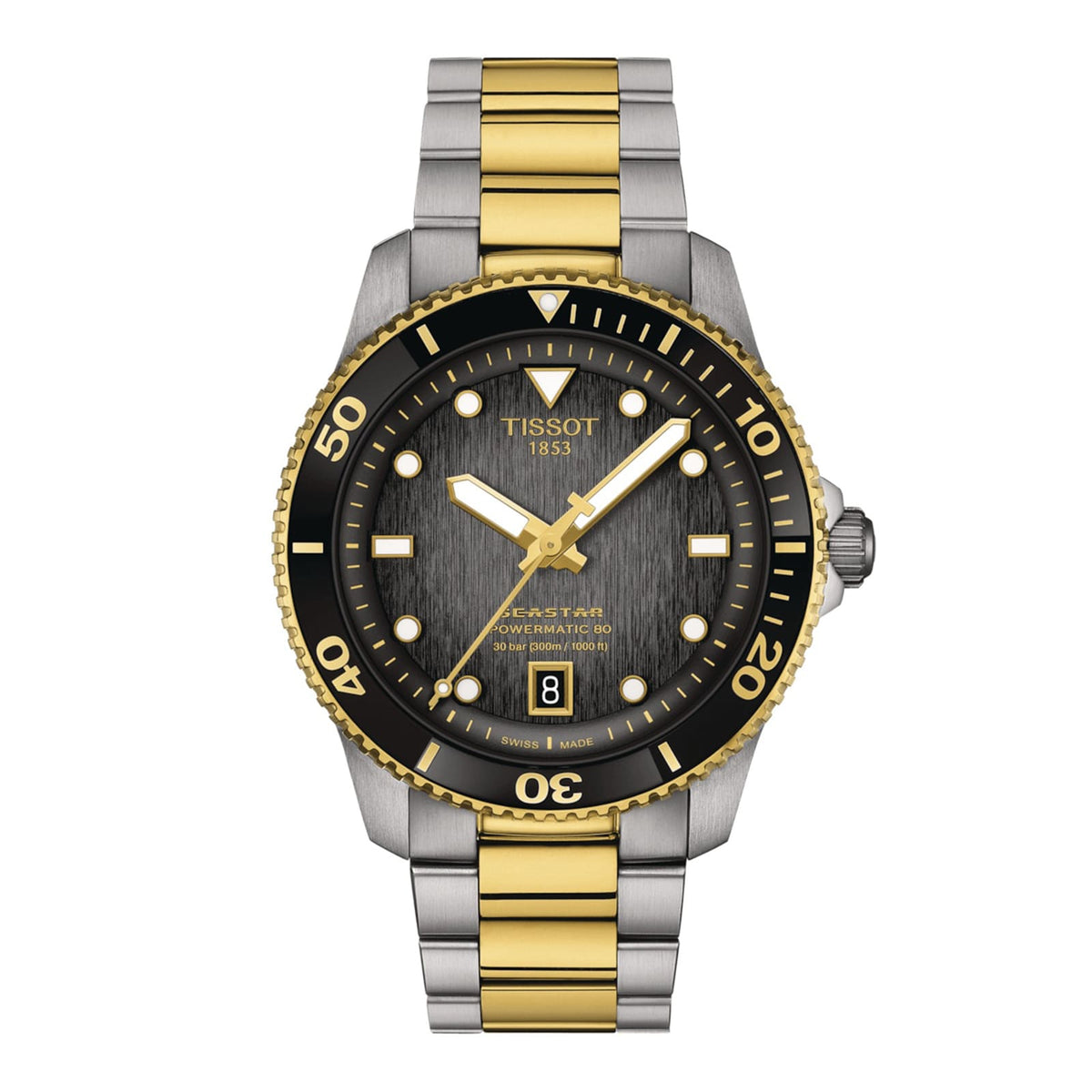 Seastar 1000 Powermatic 80 | 40mm, Two-Tone Steel & PVD Yellow Gold, Black Dial - image 1