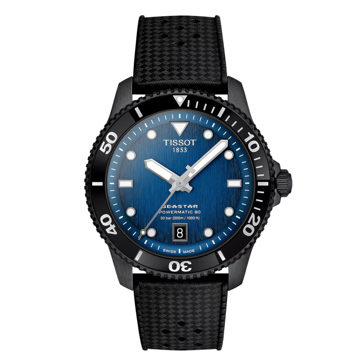 Seastar 1000 Powermatic 80 | 40mm, Two-Tone Steel & PVD Black, CANVAS, Blue Dial - image 1