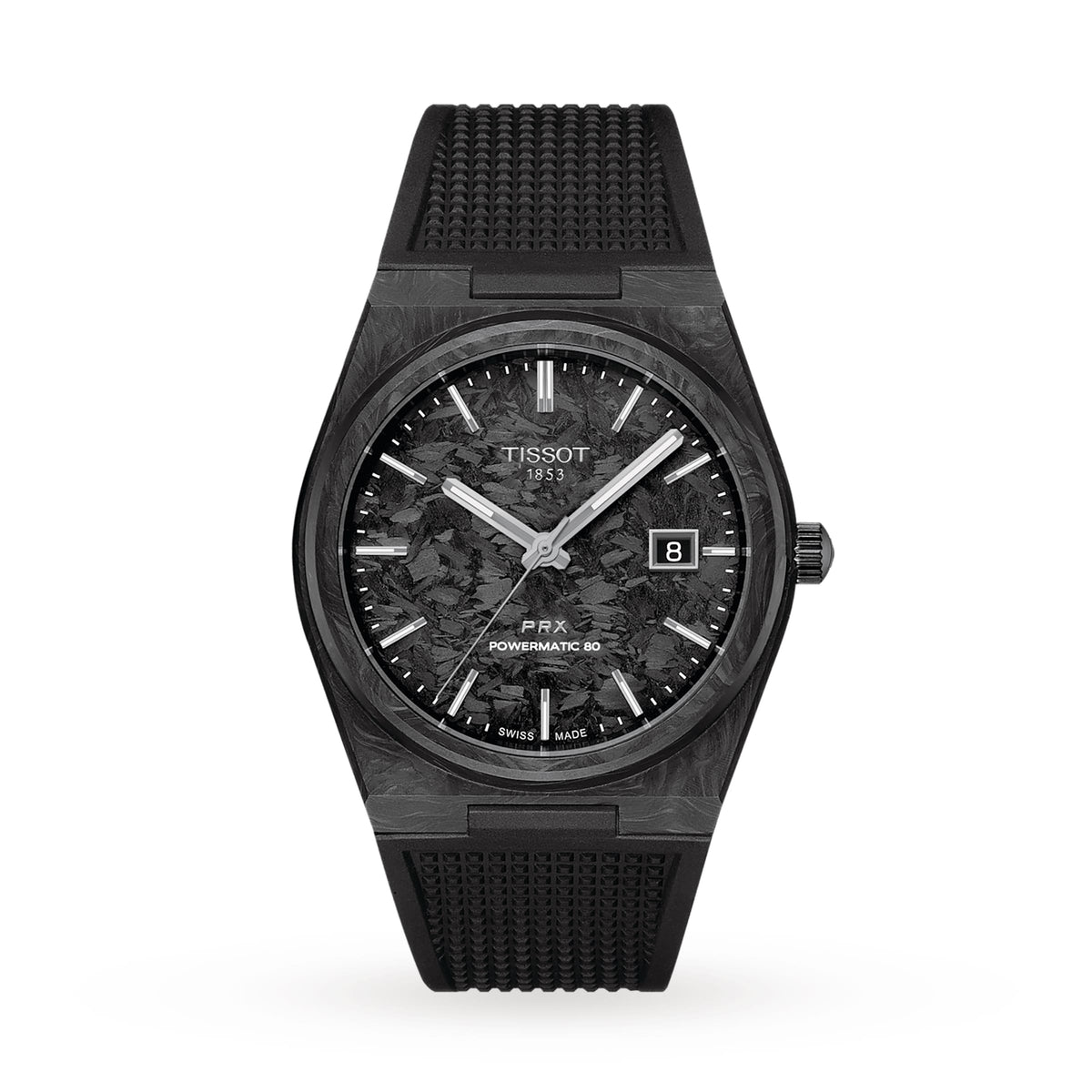 PRX Powermatic 80 Carbon | 40mm, Carbon Fibre, Rubber, Black Dial - image 1