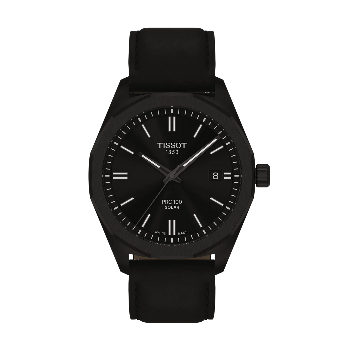 PRC 100 Solar 39 | 39mm, Steel & PVD Black, Leather, Black Dial - image 1