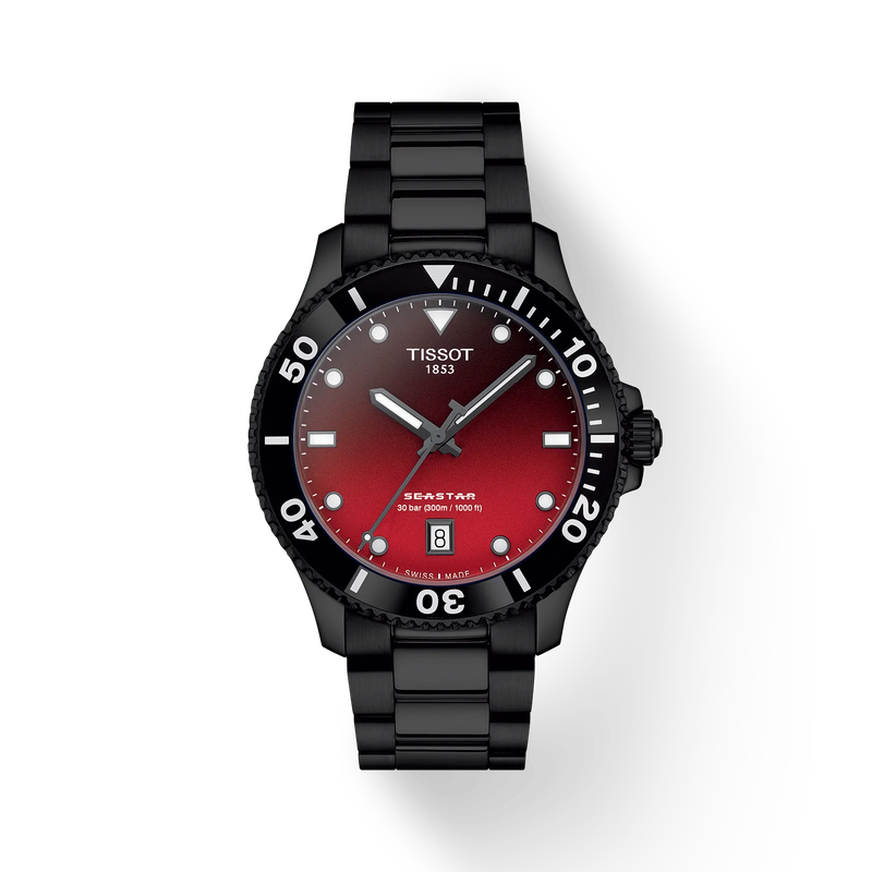 SeaStar 1000 | 40mm, Two-Tone Stainless Steel & PVD Black, Red Dial - image 1