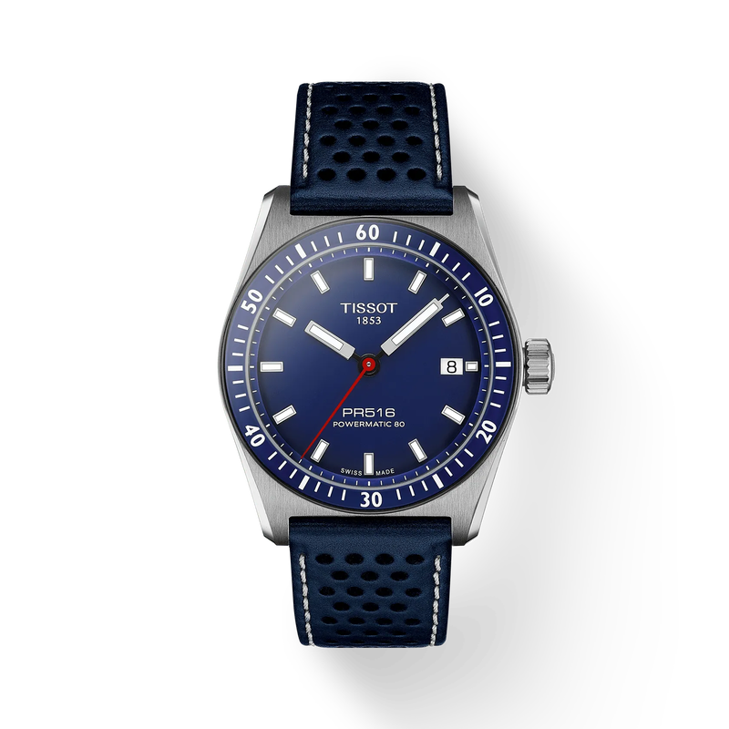 PR516 38 | 38mm, Steel, Leather, Blue Dial - image 1