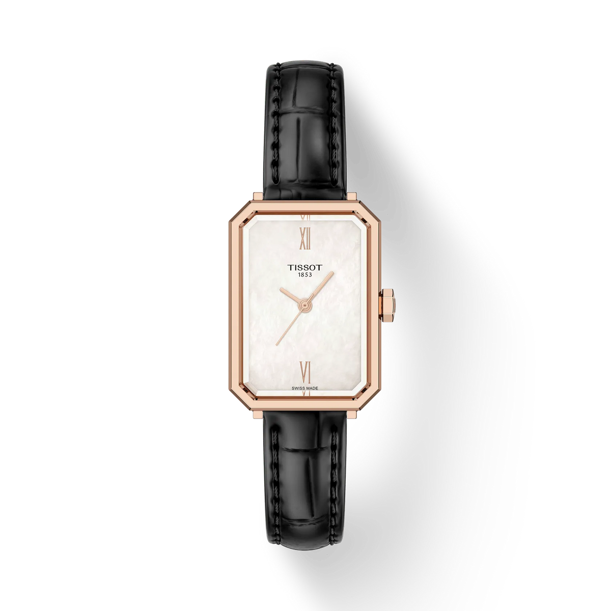 SRV 30mm | 22mm, Two-Tone Steel & PVD Rose Gold, Leather, White Mother of Pearl Dial - image 1