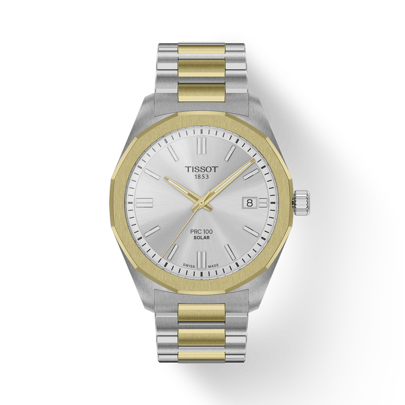 PRC100 Solar 39 | 39mm, Steel & PVD Yellow Gold, Silver Dial - image 1