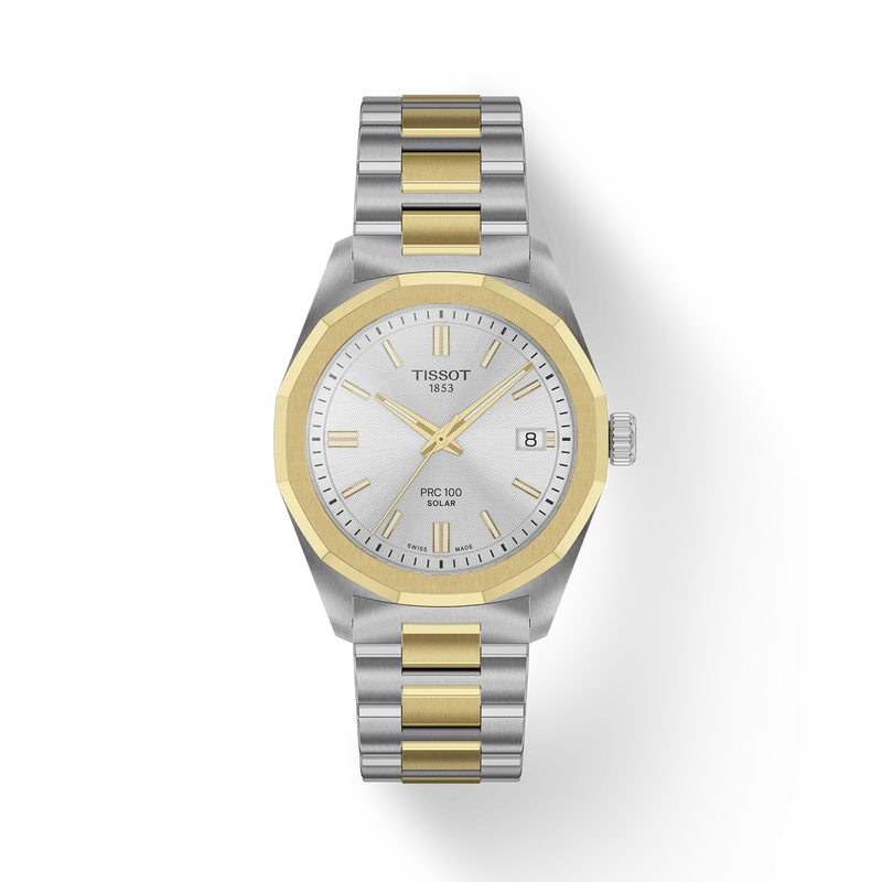 PRC100 Solar 34 | 34mm, Steel & PVD Yellow Gold, Silver Dial - image 1