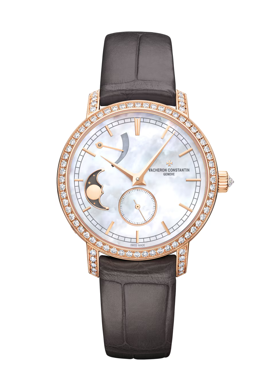 Traditionnelle Moon Phase & Power Reserve Small Model | 36mm, 18K Rose Gold, Leather, Silver Dial - image 1