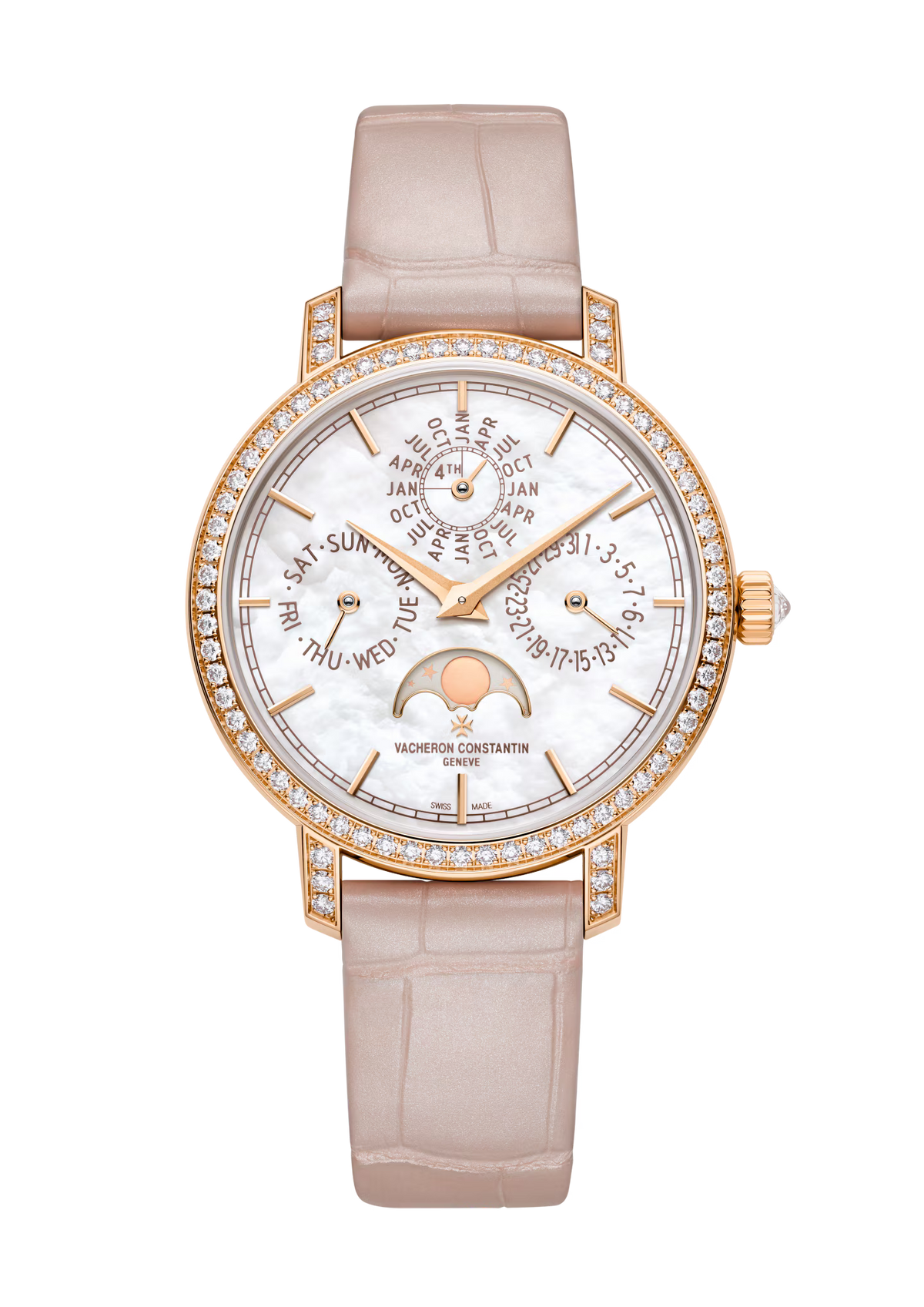 Traditionelle Perpetual Calendar Ultra-Thin | 36.5mm, 18K Rose Gold, Leather, White Mother of Pearl Dial - image 1