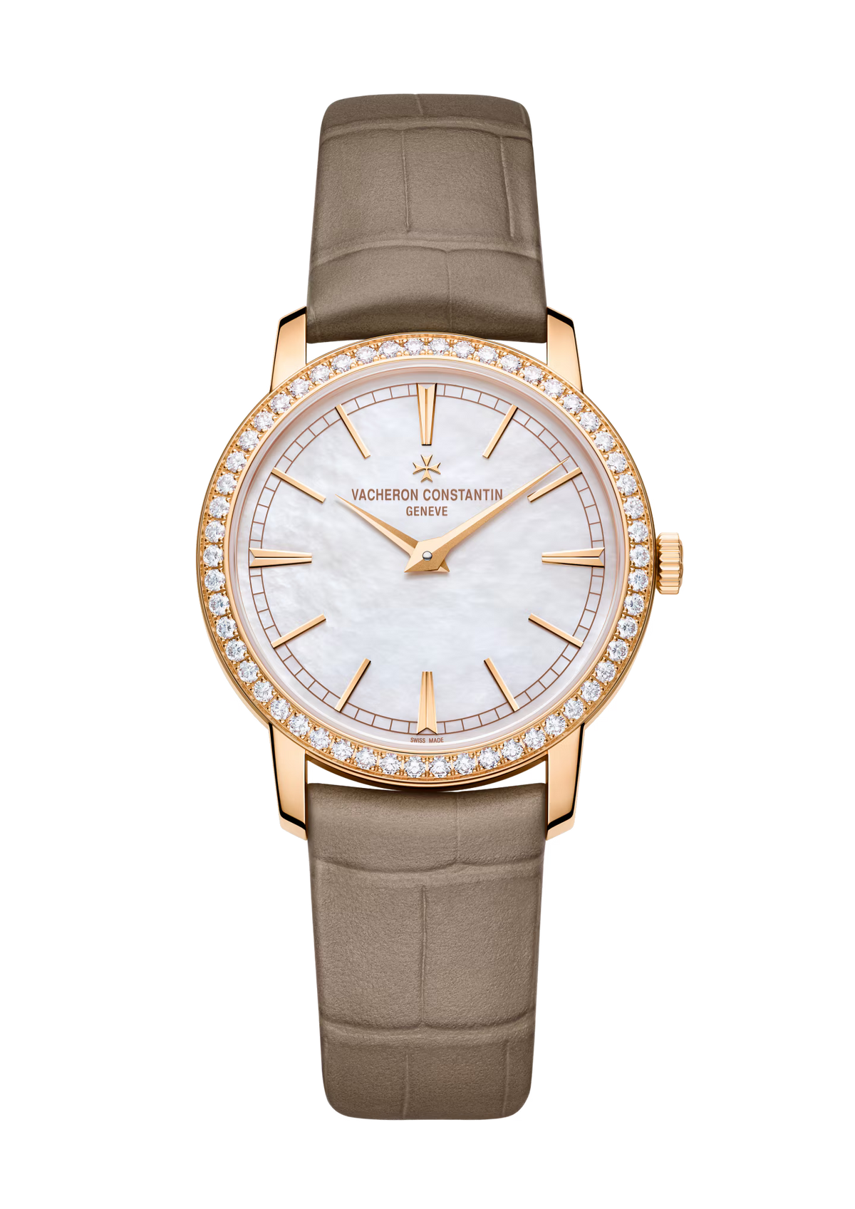 Traditionnelle Manual-Winding | 33mm, 18K Rose Gold, Leather, White Mother of Pearl Dial - image 1