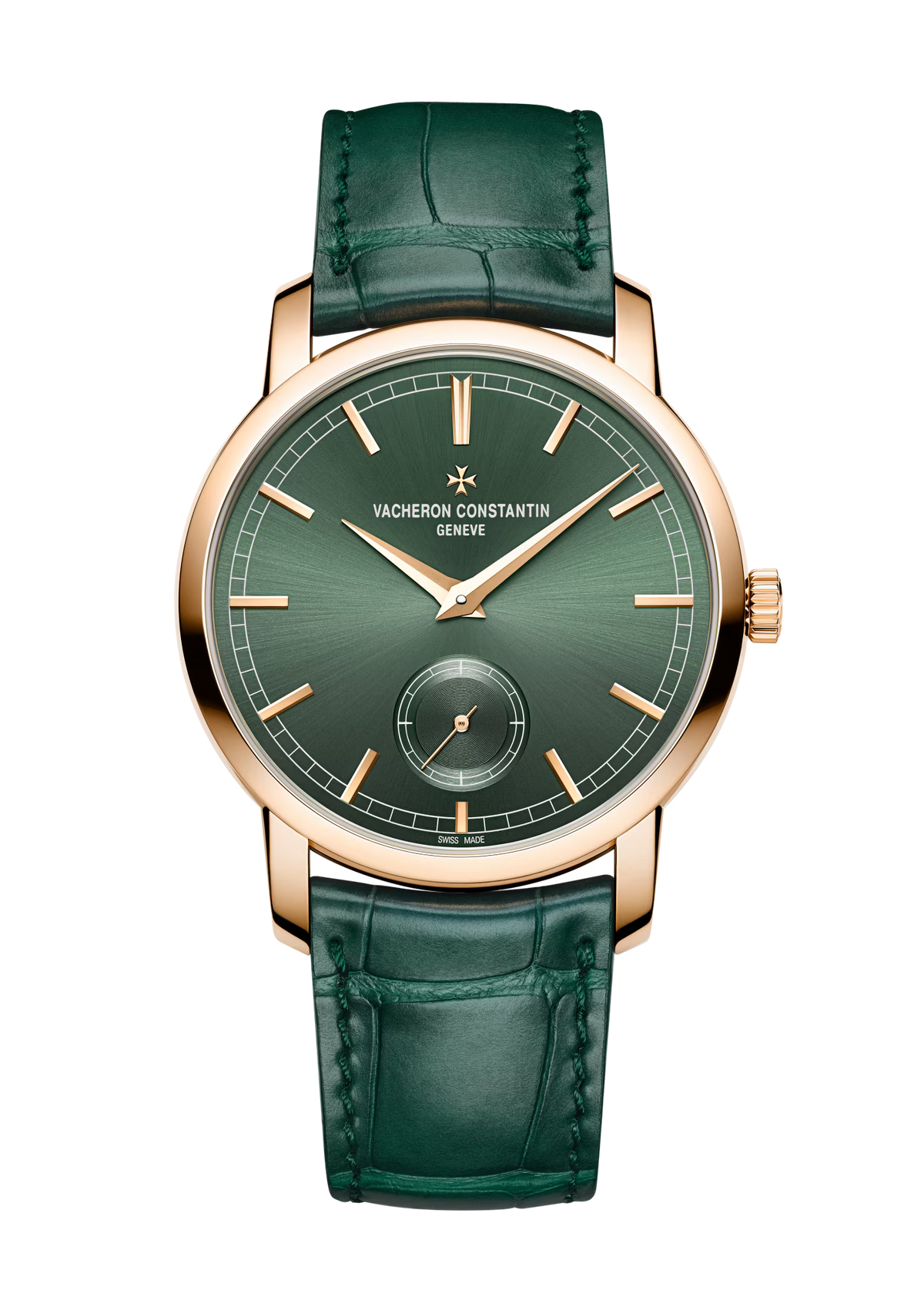 Traditionnelle Manual-Winding | 38mm, 18K Rose Gold, Leather, Green Dial - image 1
