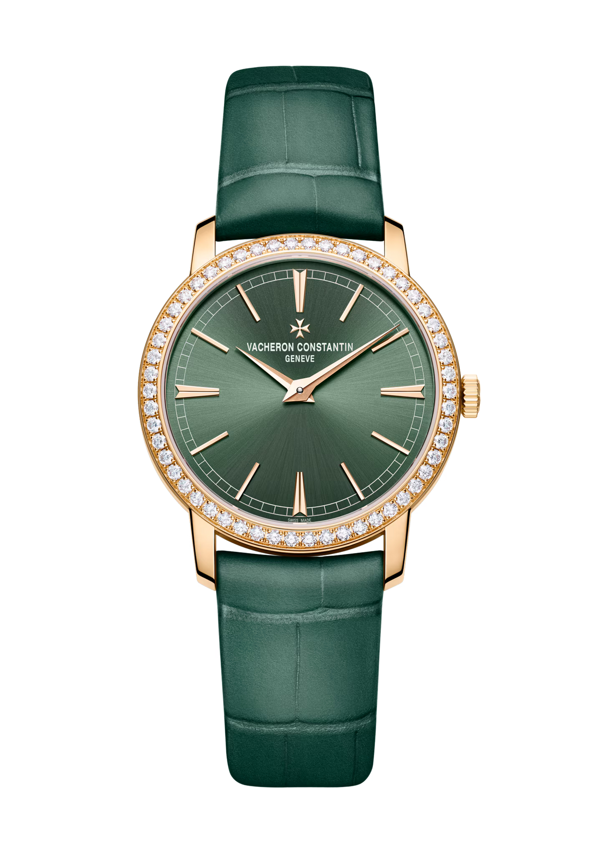 Traditionnelle Manual-Winding | 33mm, 18K Rose Gold, Leather, Green Dial - image 1