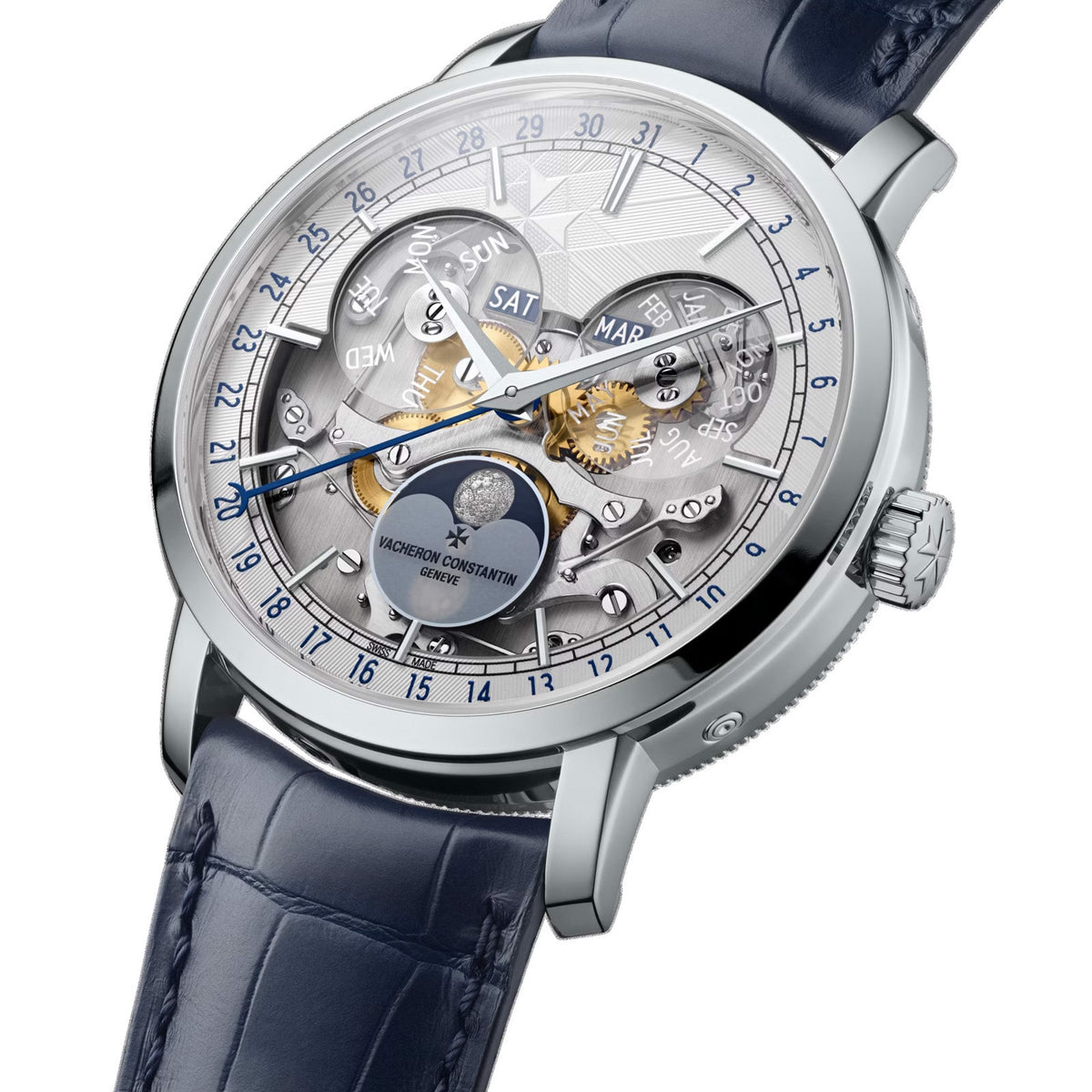 Traditionnelle Complete Calendar Openface | 41mm, Platinum, Leather, Silver Dial - image 2