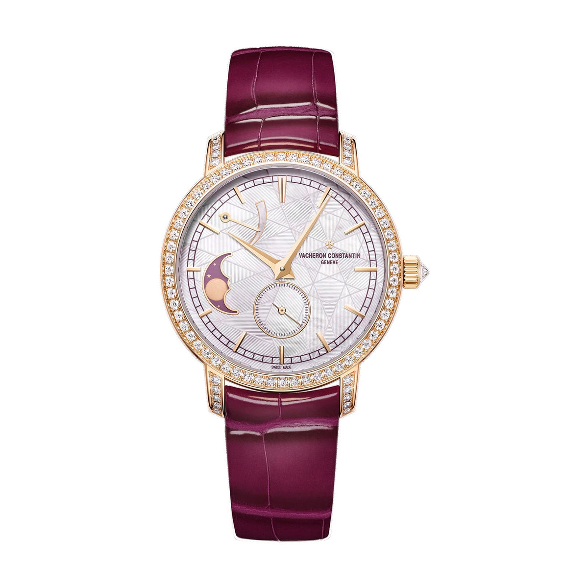 Traditionnelle Moon Phase | 36mm, 18K Rose Gold, Leather, Mother of Pearl Dial - image 1