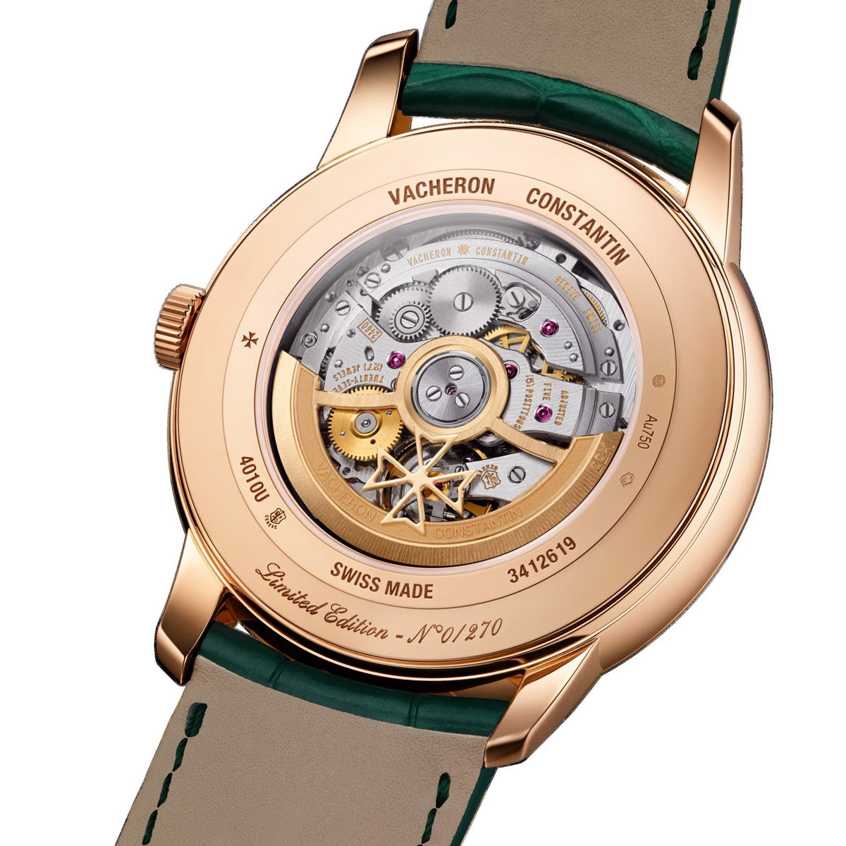 Patrimony Moon Phase Retrograde Date | 42.5mm, 18K Rose Gold, Leather, Silver Dial - image 3