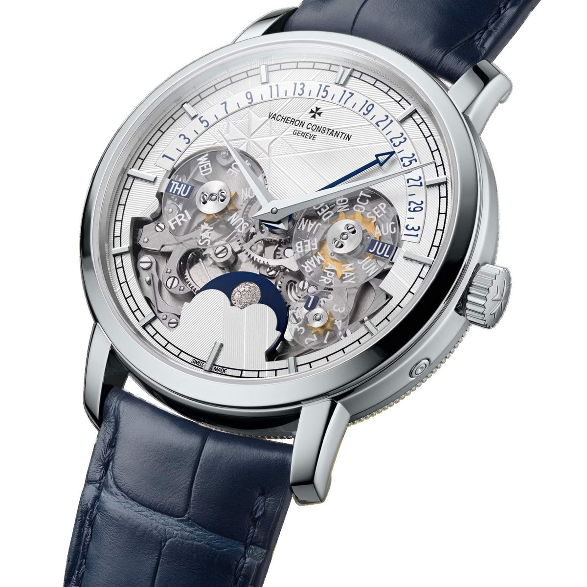 Traditionnelle Perpetual Calendar Retrograde Date Openface | 41mm, Platinum, Leather, Silver Dial - image 2