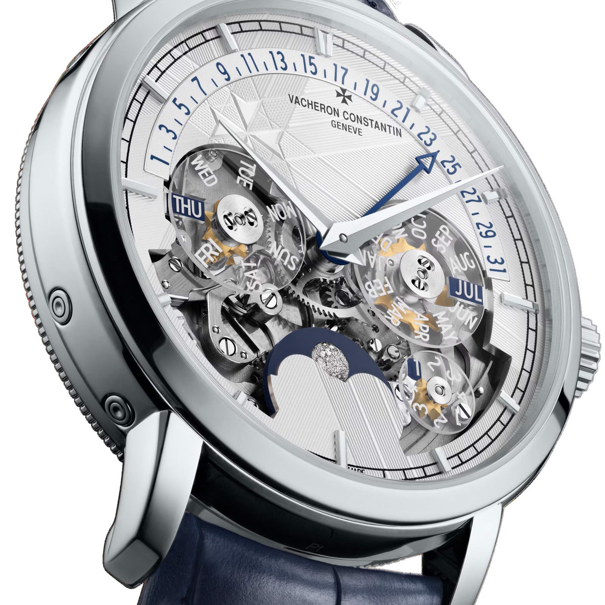 Traditionnelle Perpetual Calendar Retrograde Date Openface | 41mm, Platinum, Leather, Silver Dial - image 3