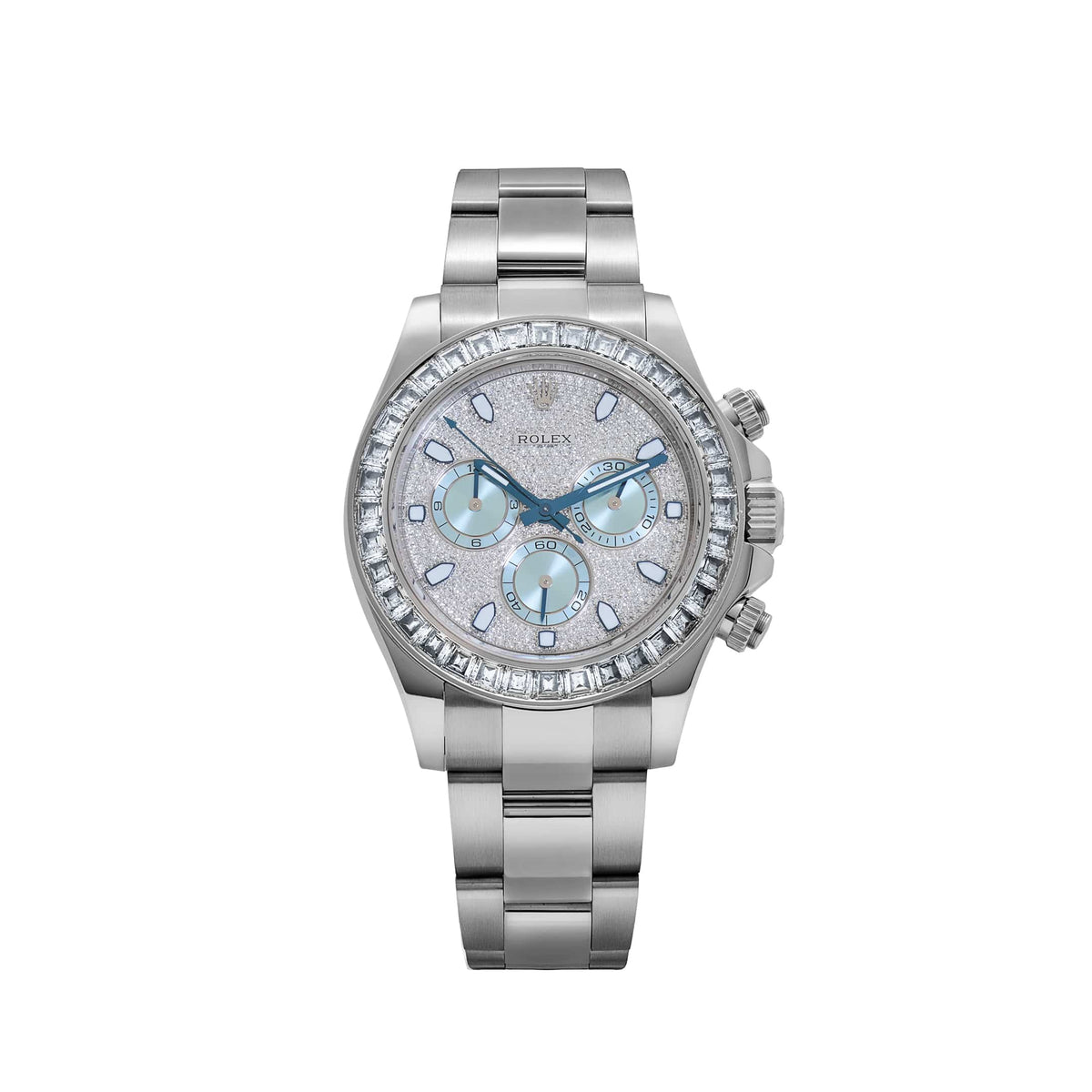 Rolex Daytona 116576TBR Platinum Pave Diamond Dial Diamond Baguette Bezel (2018)