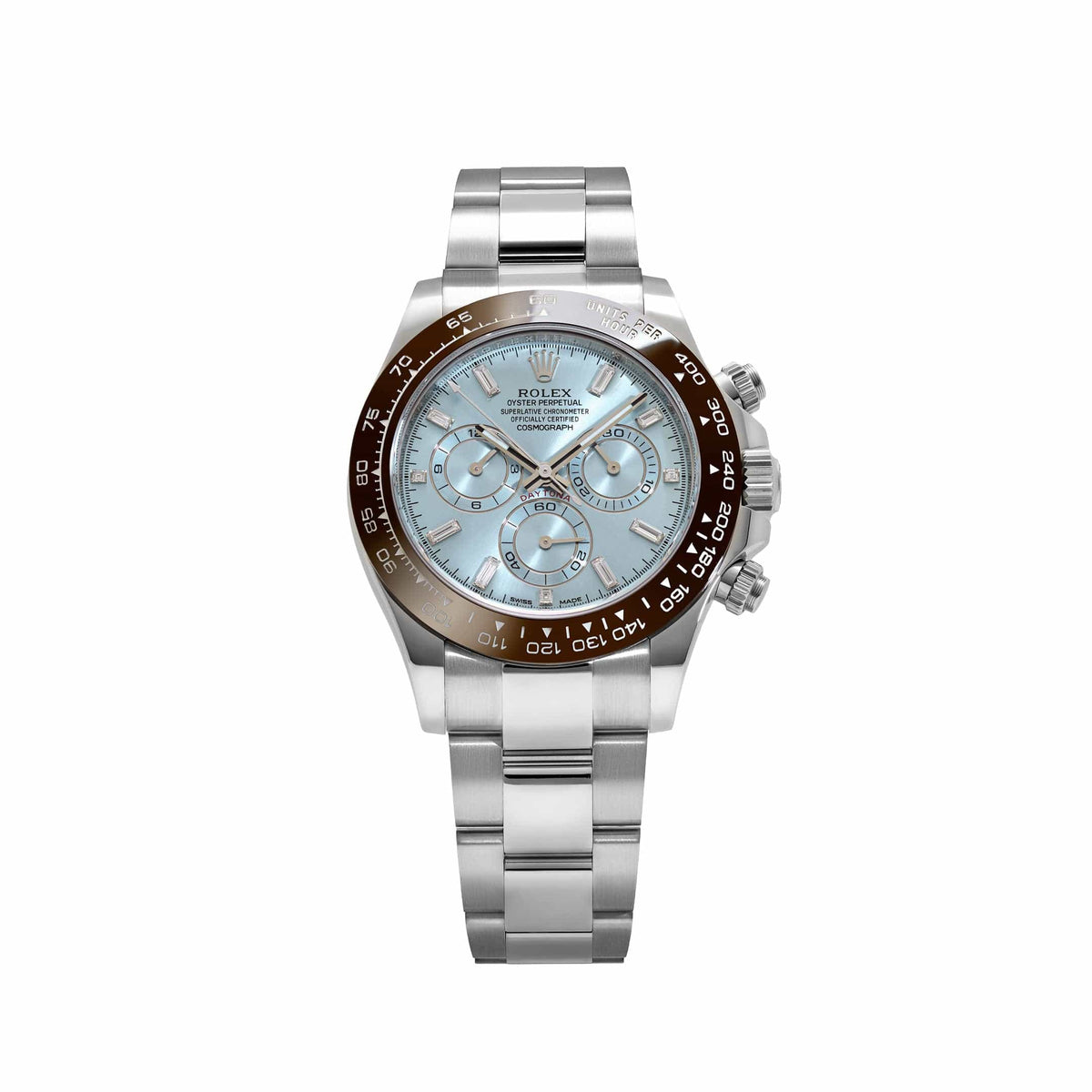 Rolex Daytona 116506 Platinum Ice Blue Baguette Diamond Dial (2021)