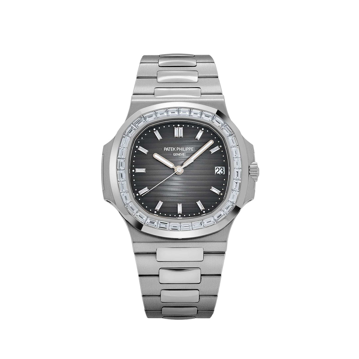 Patek Philippe Nautilus 5711/110P-001 Platinum Grey Diamond Baguette Dial Diamond Baguette Bezel