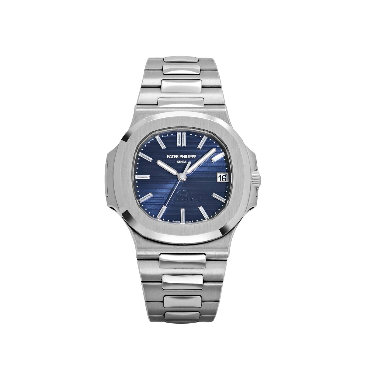 Patek Philippe Nautilus 5711/1P-001 40th Anniversary Platinum Blue Diamond Baguette Dial Limited Edition