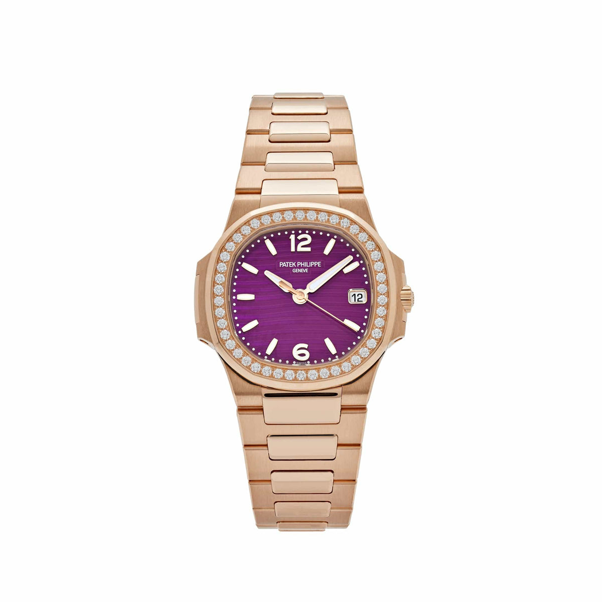 Patek Philippe Nautilus 7010/1R-013 'Ladies' Quartz Rose Gold Purple Diamond Bezel (2026)