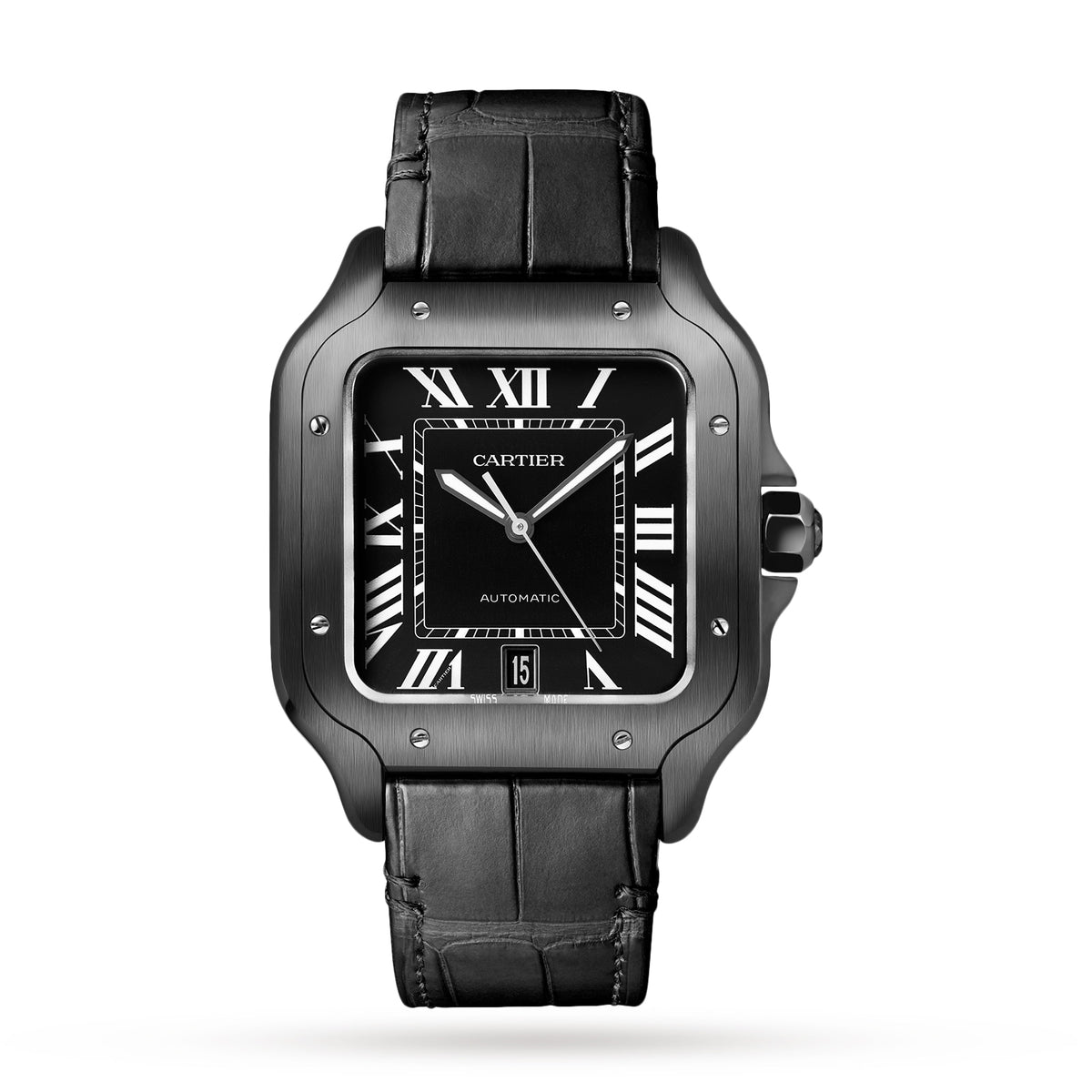 Santos de Cartier Large Model | 40mm, Two-Tone Steel & ADLC, Rubber, Black Dial - image 1