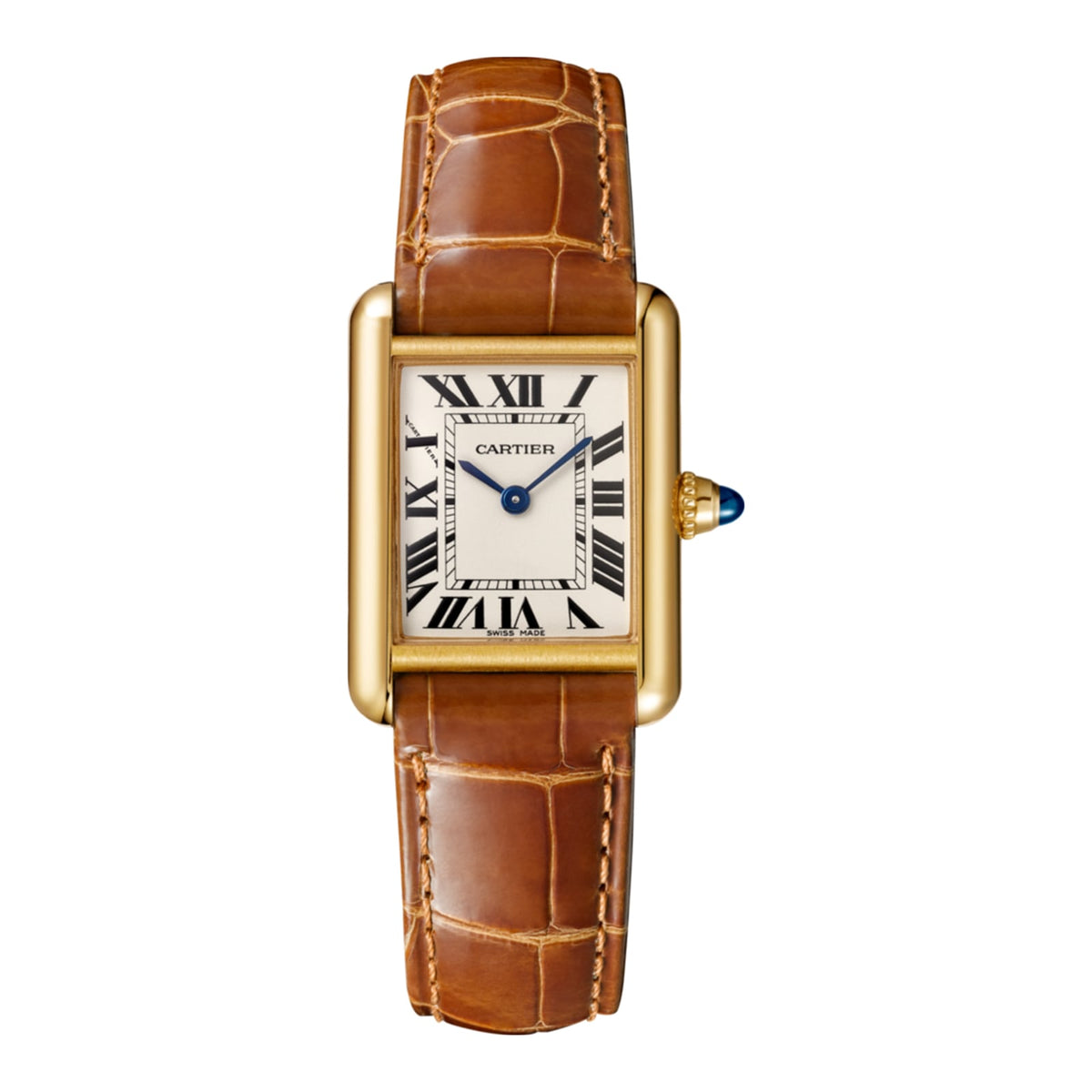 Tank Louis Cartier | 29mm, 18K Yellow Gold, Alligator Leather, White Dial - image 1