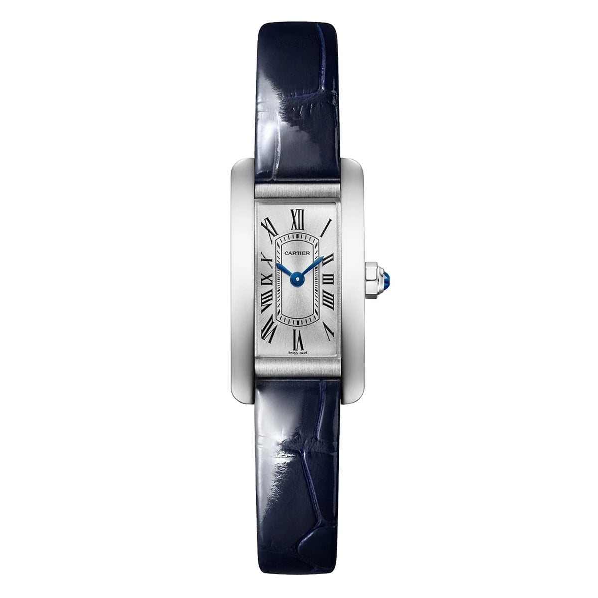 Tank Américaine Mini Model | 15.5mm, Steel, Alligator Leather, White Dial - image 1