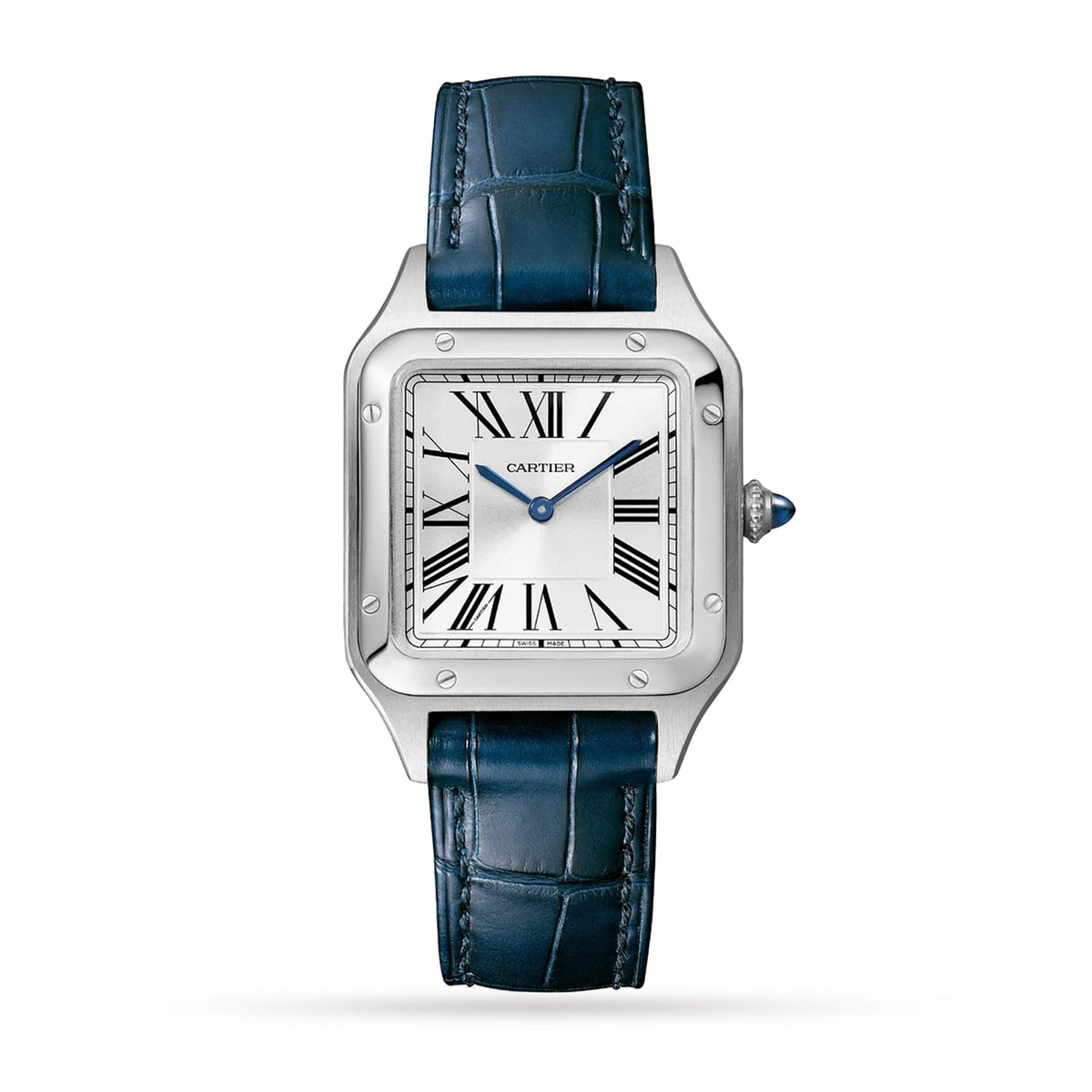 Santos-Dumont | 27.5mm, Steel, Alligator Leather, Silver Dial - image 1