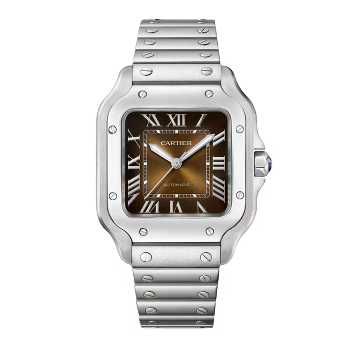 Santos de Cartier Medium Model | 35mm, Steel, Brown Dial - image 1