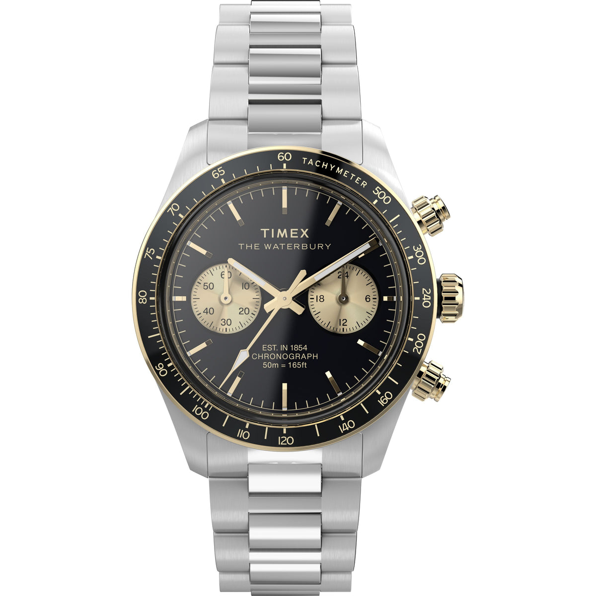 Waterbury Heritage Chronograph | 39mm, Steel, Black Dial - image 1