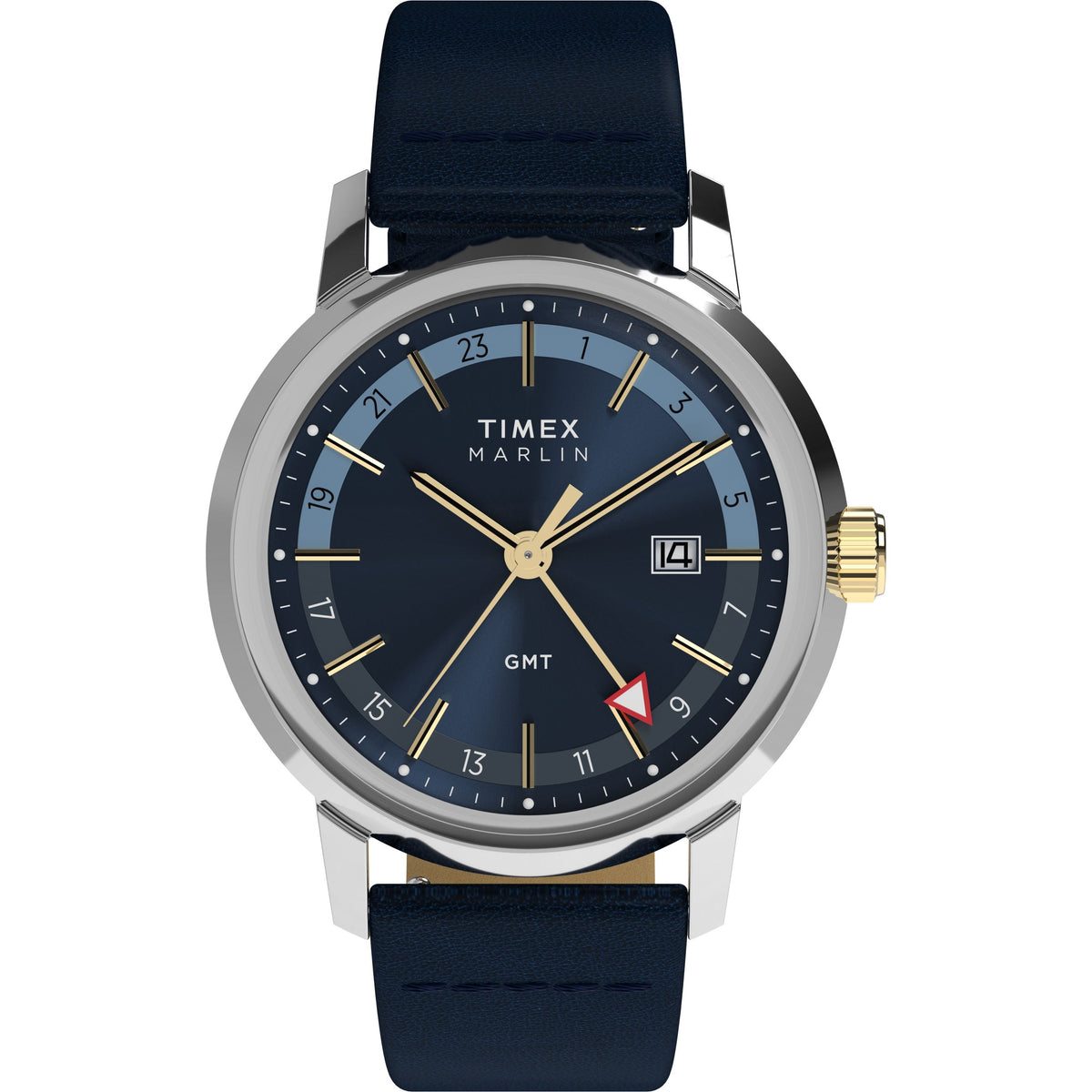 Marlin® Quartz GMT | 40mm, Steel, Leather, Blue Dial - image 1