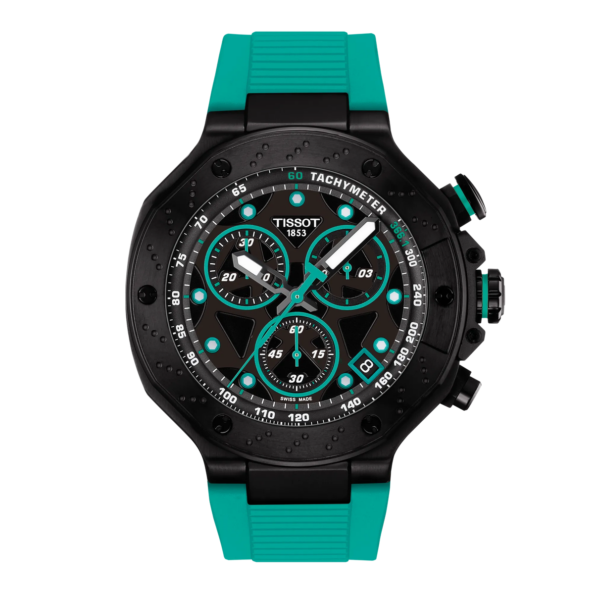 T-Race 45 | 45mm, Steel & PVD Black, Silicone, Black Dial - image 1