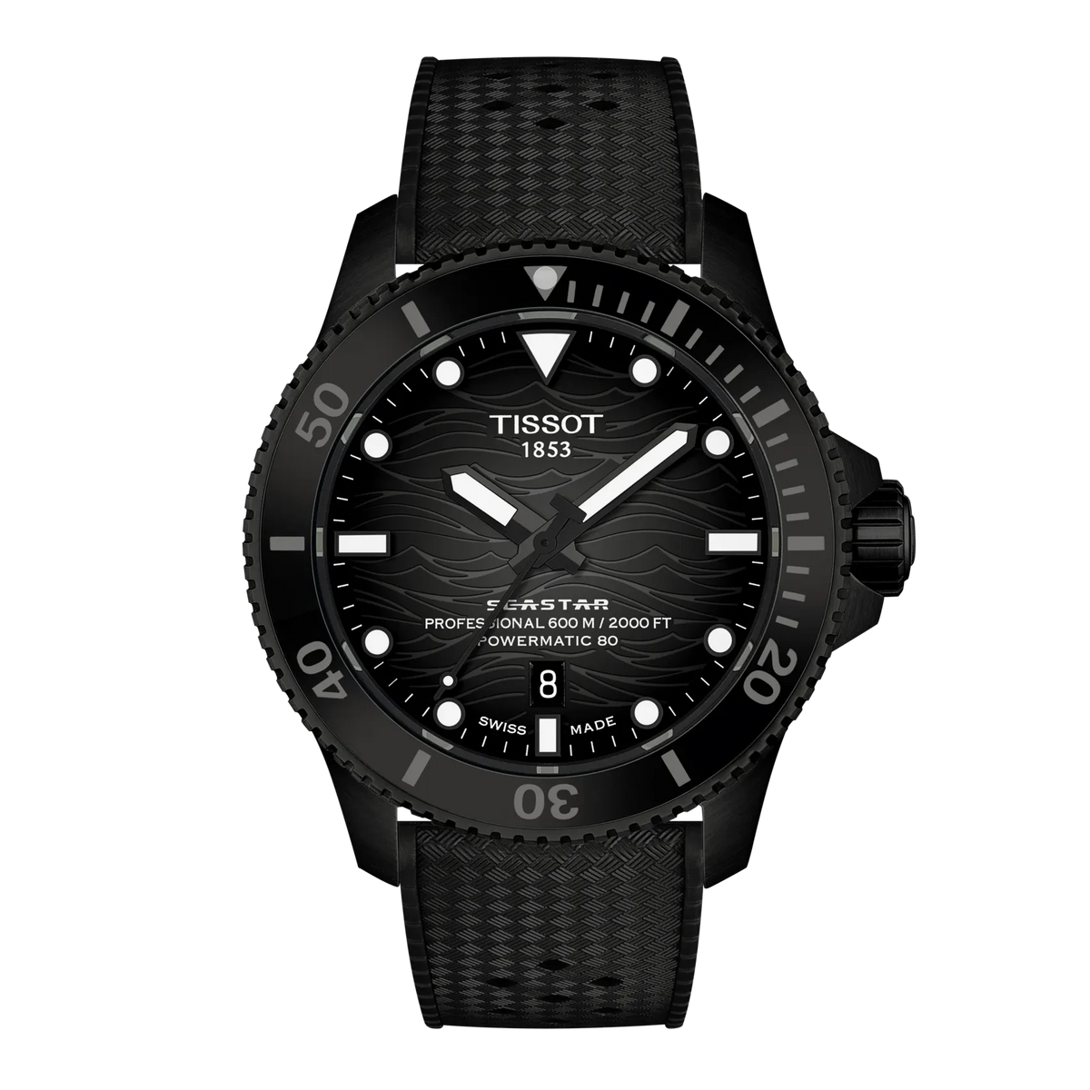 SeaStar 2000 | 44mm, Stainless Steel and Black PVD, Rubber Strap, Black Dial - image 1
