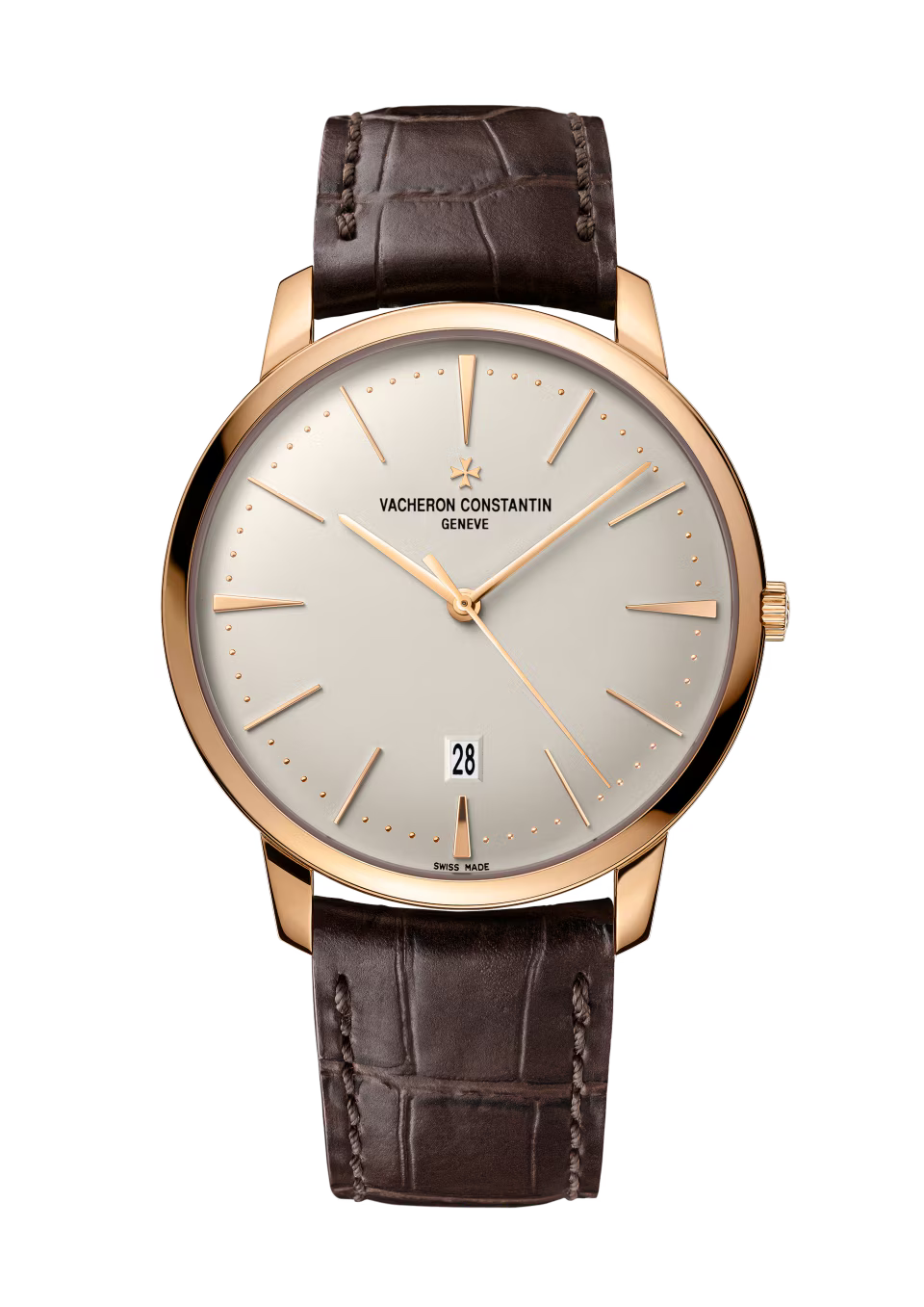 Patrimony | 40mm, 18K Rose Gold, Leather, White Dial - image 1