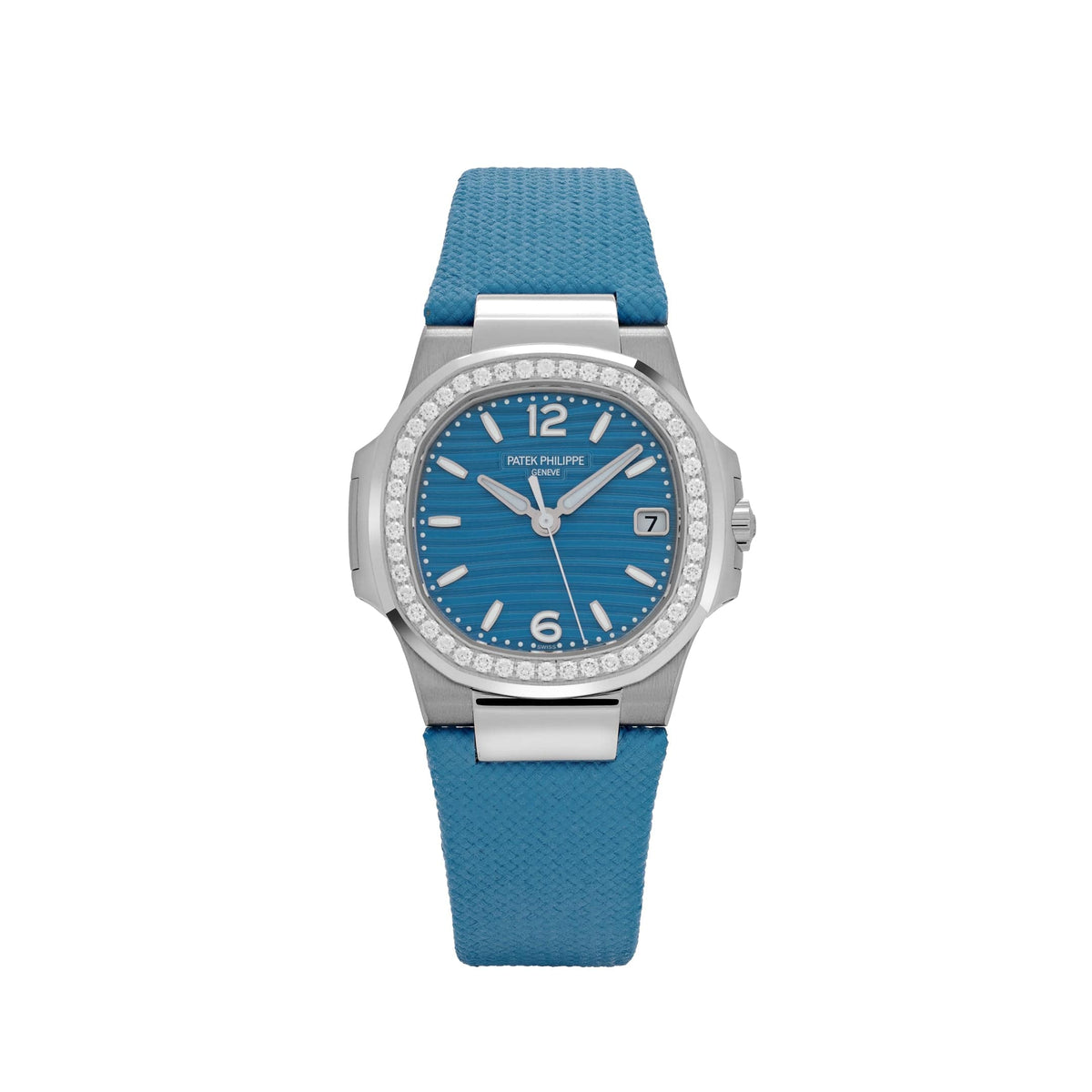 Patek Philippe Nautilus 7010G-013 'Ladies' White Gold Blue Dial Diamond Bezel (2025)