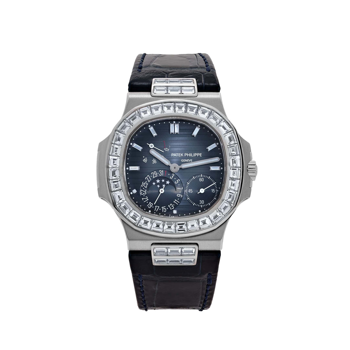 Patek Philippe Nautilus 5724G-001 White Gold Blue Diamond Dial Diamond Bezel (2017)