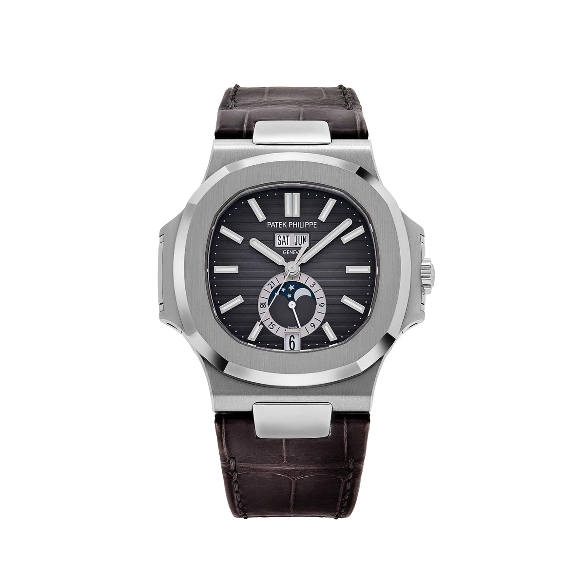 Patek Philippe Nautilus 5726A-001 Annual Calendar Moon Phases Stainless Steel Black Dial (2024)